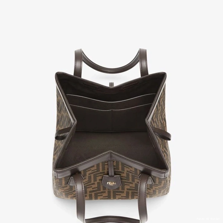 Cheap HOT Motif Medium Origami In Fabric Fendi Brown Bag FF 0722